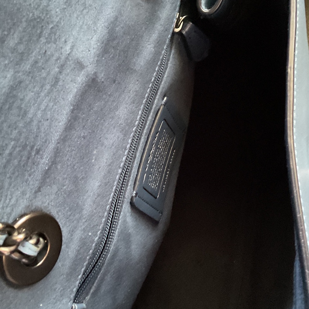 Coach Pale Blue Leather Turnlock Backpack - Picture 6 of 7